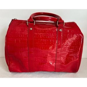 Victorias Secret Red Vinyl Red Love‎ Tote Bag Travel